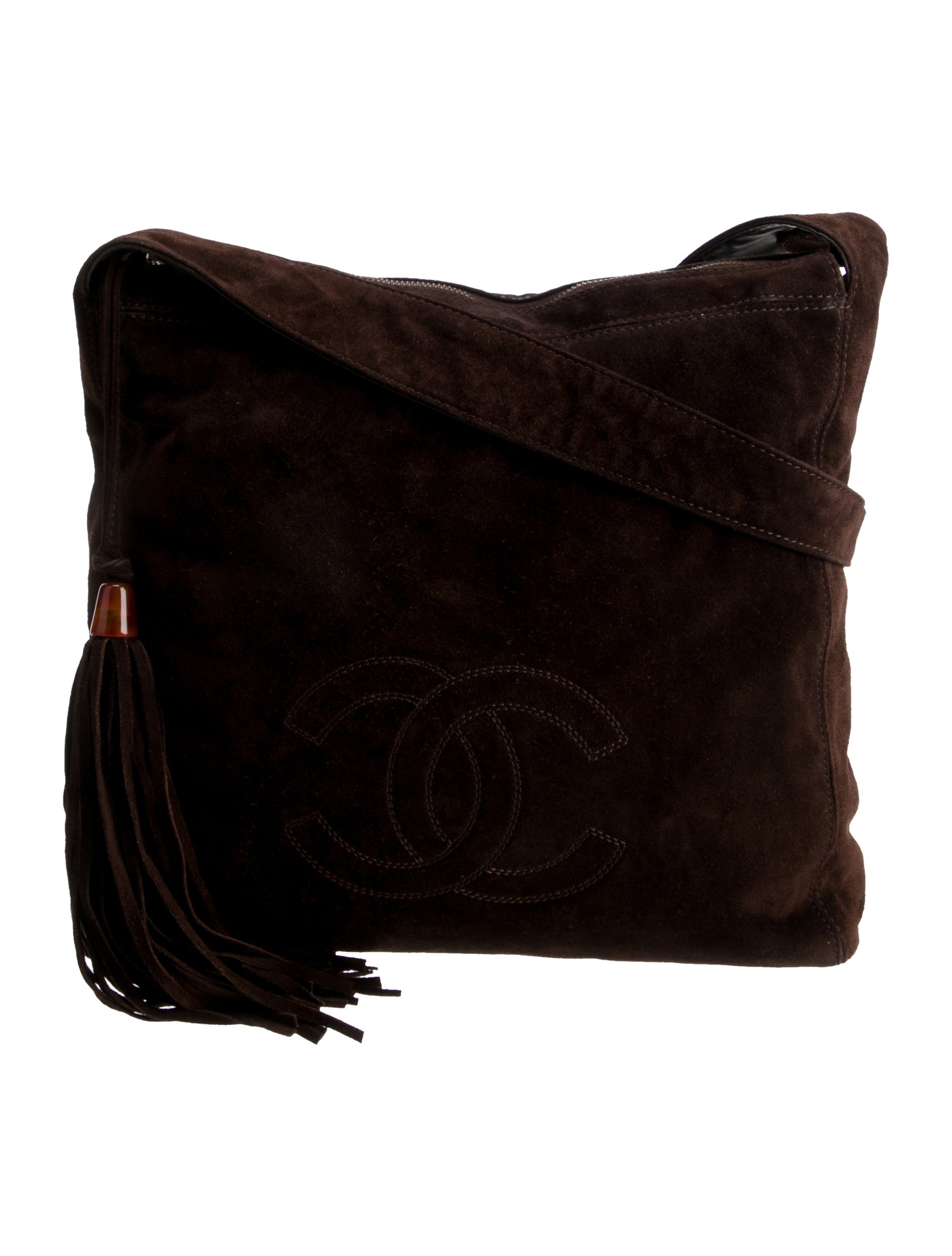 Chanel Suede Tassel Crossbody Bag Brown Shoulder Bags, Handbags