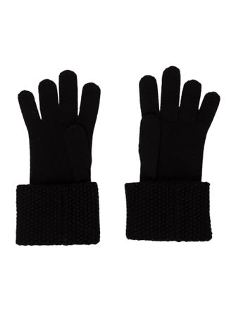 Chanel Black CC Cashmere Gloves