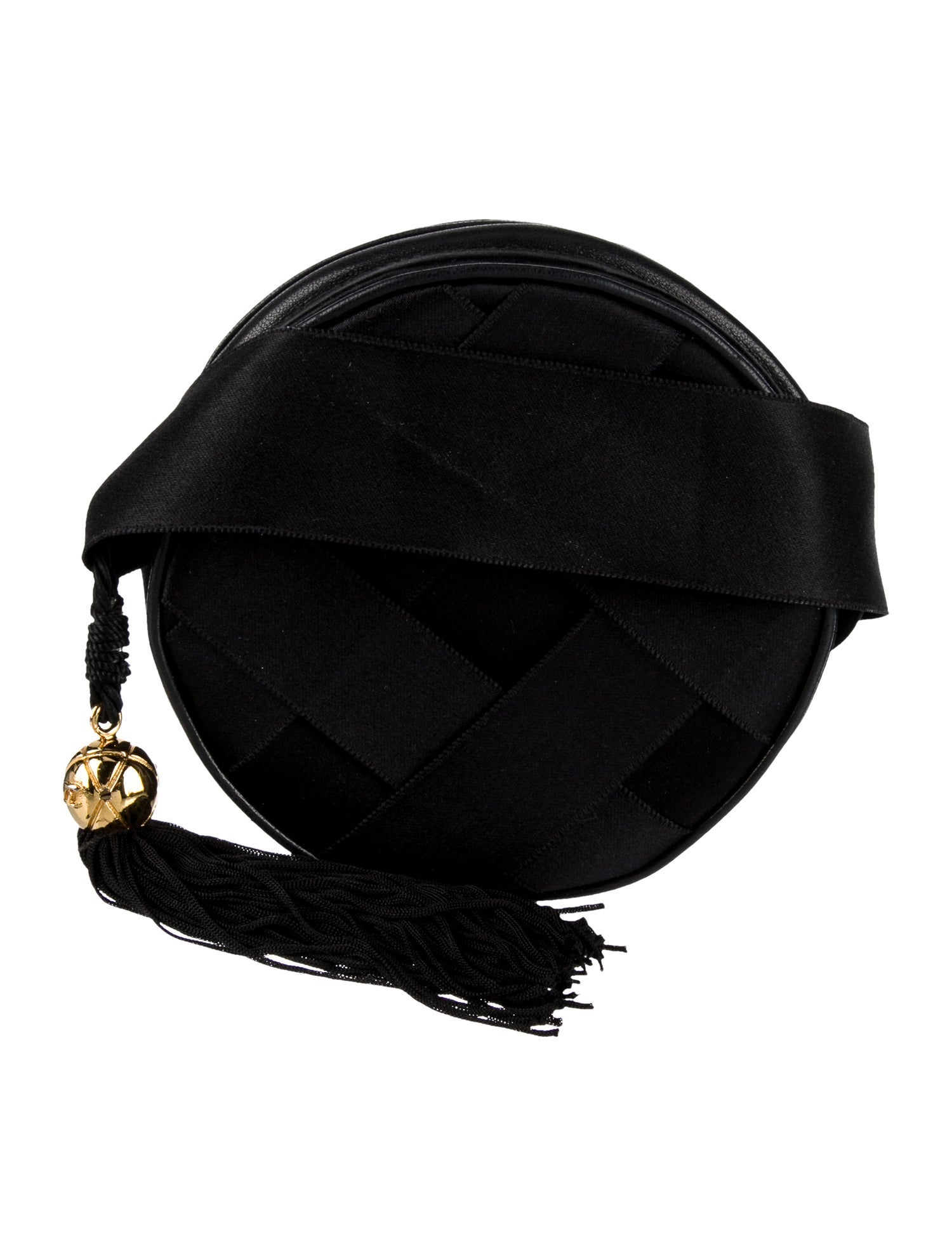 Chanel Satin Round Crossbody Bag Black Crossbody Bags, Handbags