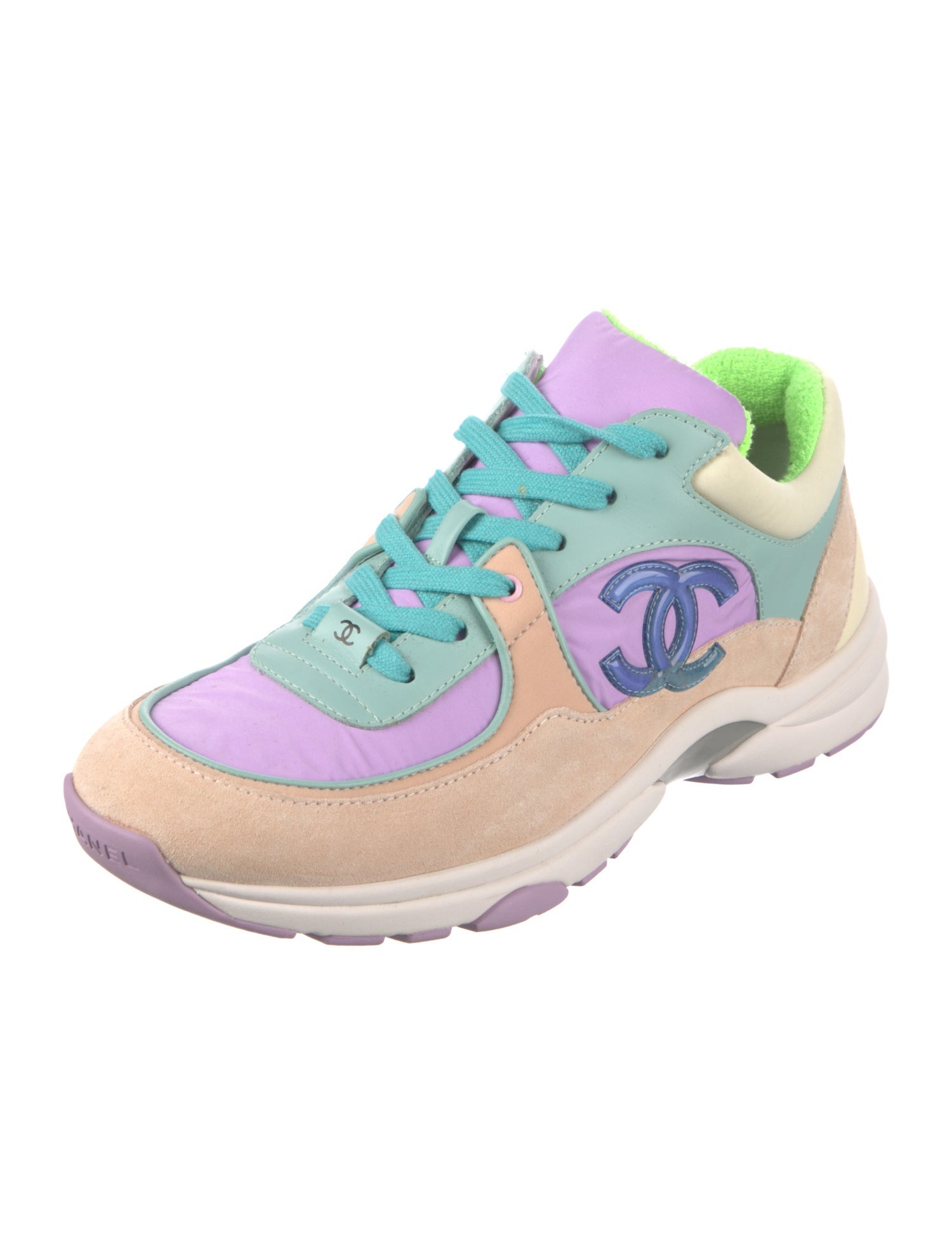 Chanel Interlocking CC Logo Nylon Sneakers