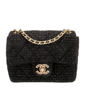 Chanel 2021 Mini Square Tweed Flap Bag