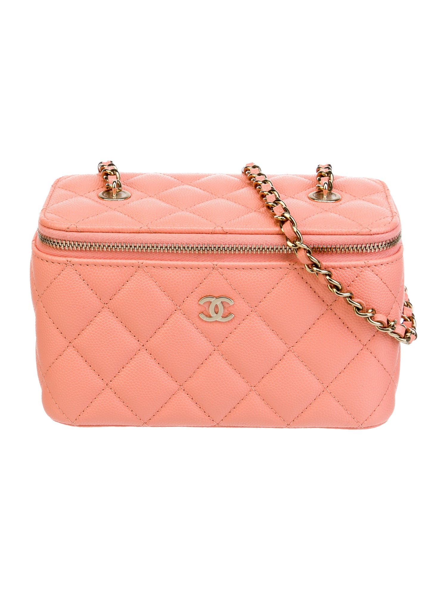 Chanel 2023 Vanity Case with Chain Pink Crossbody Bags, Handbags