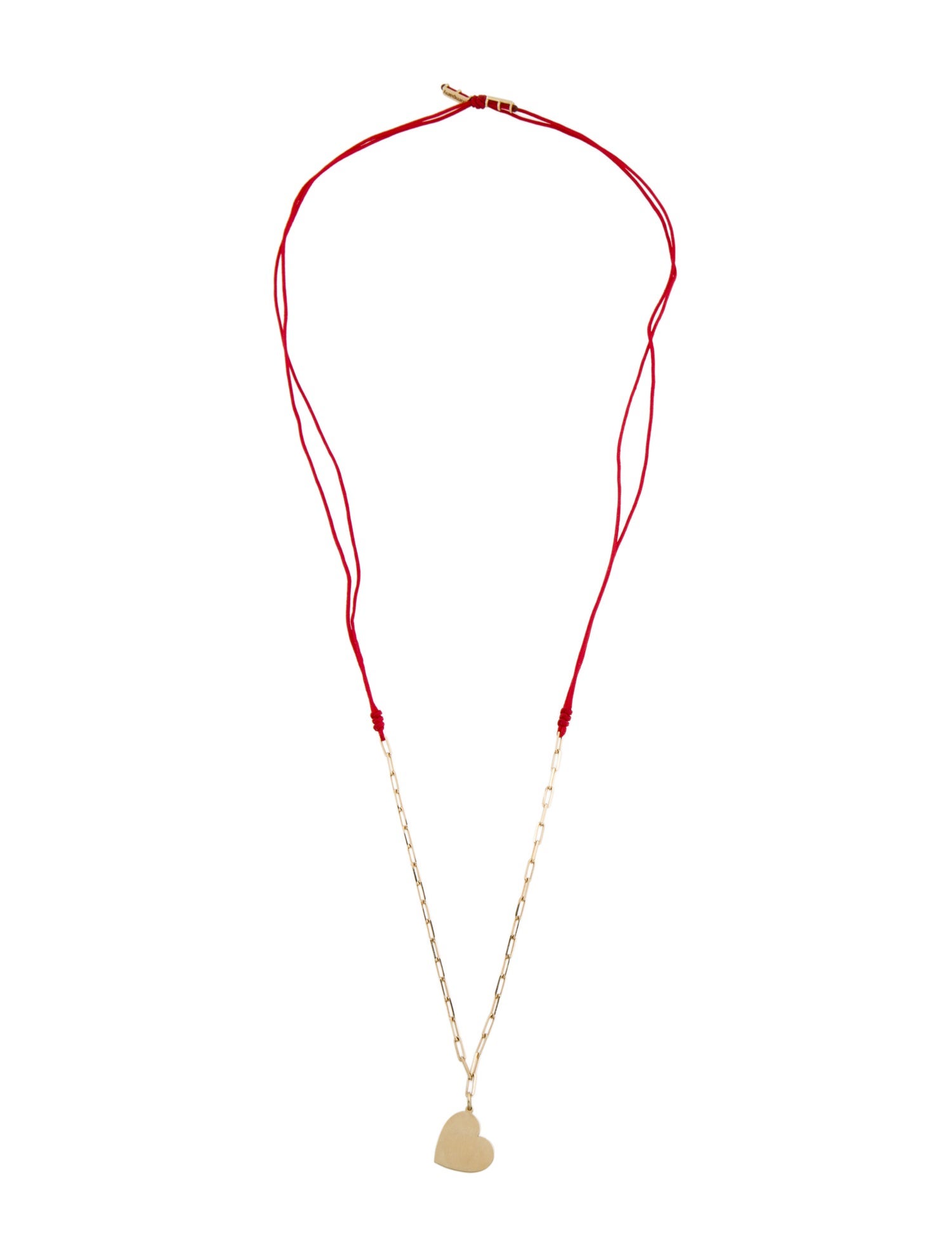 Charms Company 14K Heart Charm On Cord Necklace