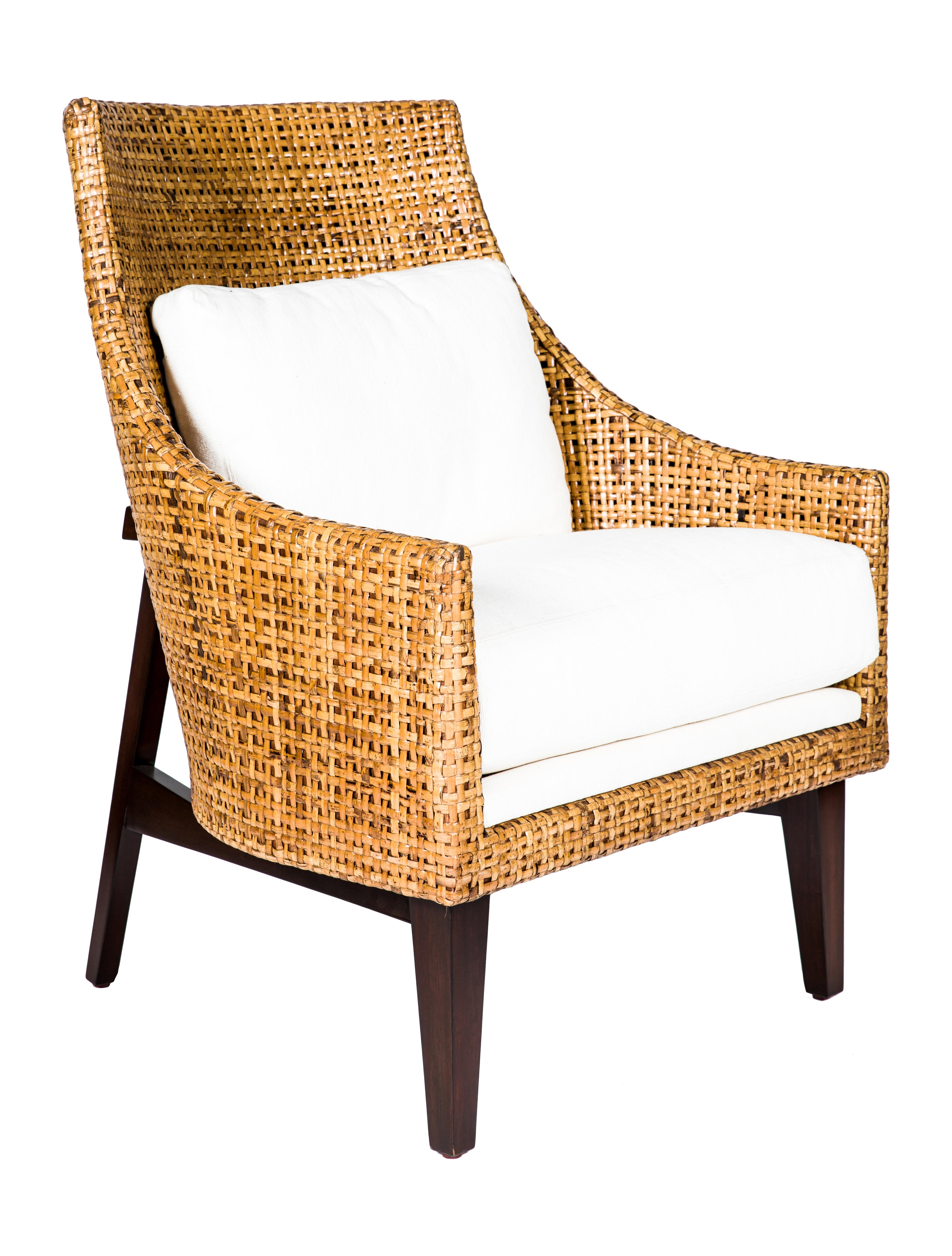 Chair Barclay Butera Wicker Lounge Chair Brown Seating, Furniture