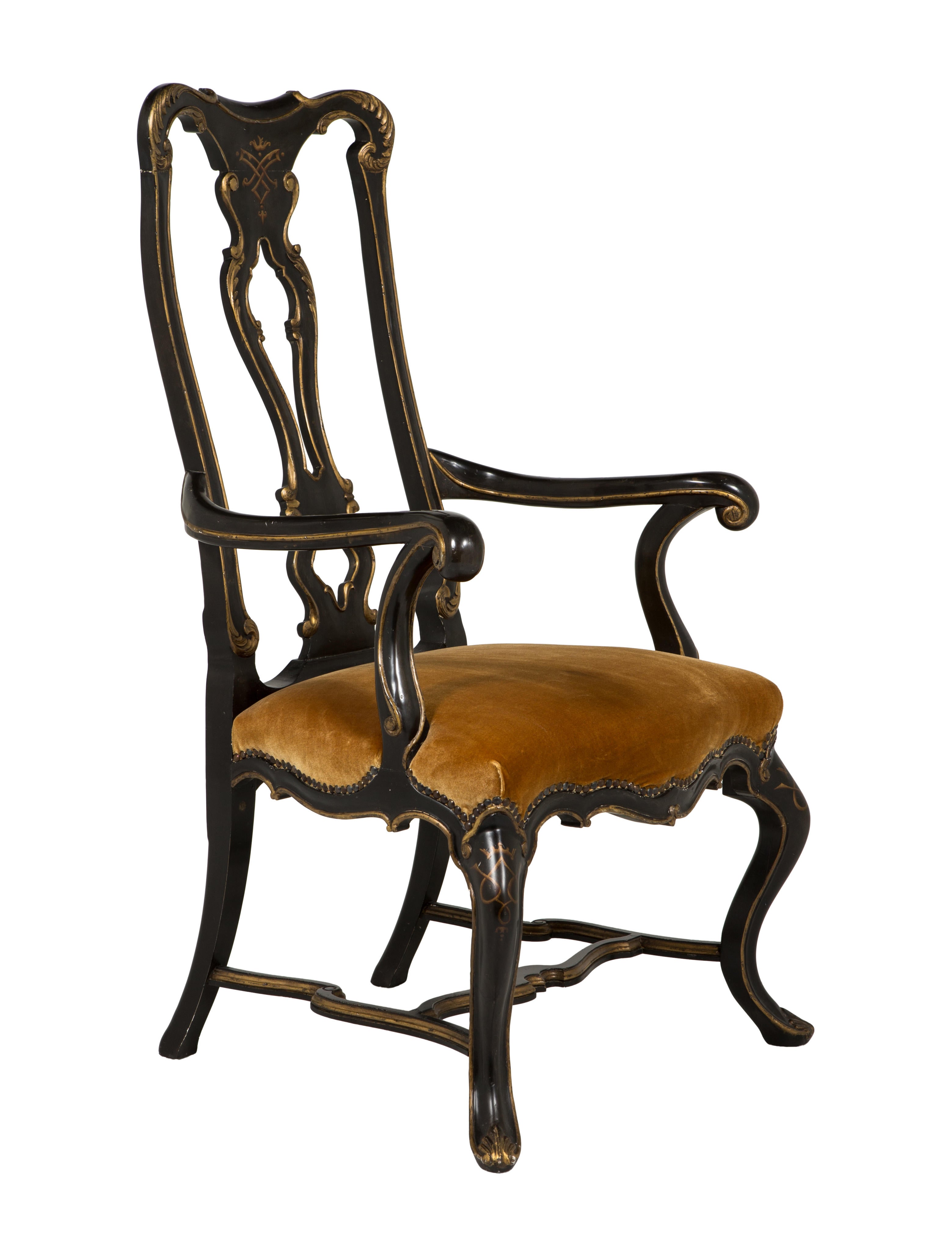 Chair Ebanista Villa D’Este Chair Black Seating, Furniture