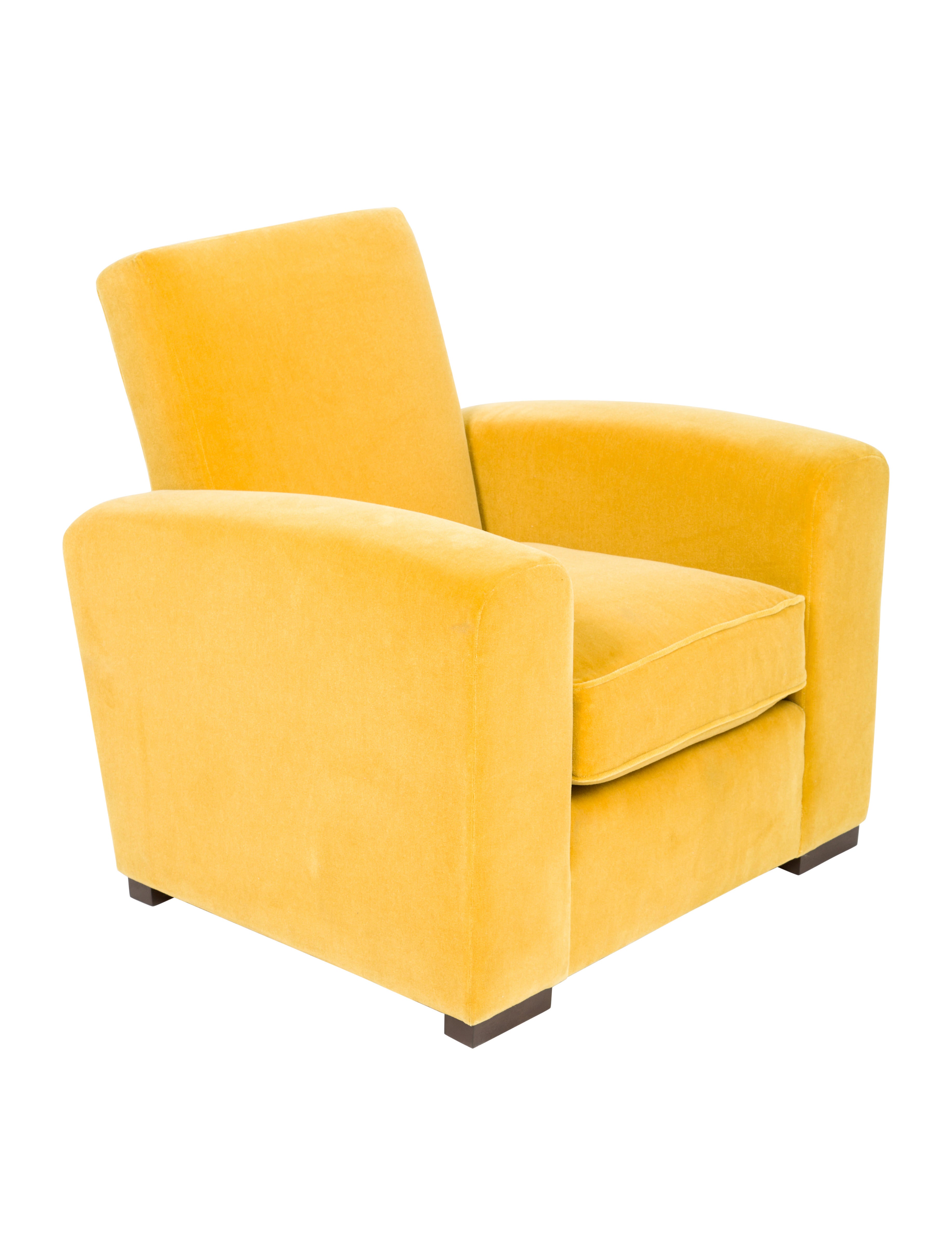 Chair MohairUpholstered Armchair Yellow, 1 pieces Seating, Furniture CHAIR20680 The RealReal