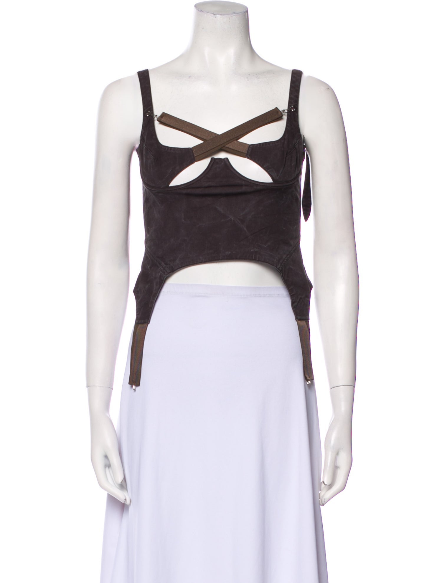 KNWLS Square Neckline Sleeveless Crop Top