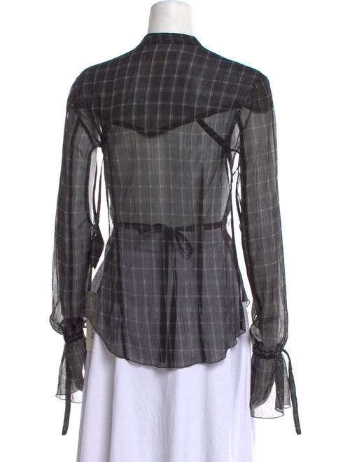 KNWLS Plaid Print Open Front Button-Up Top
