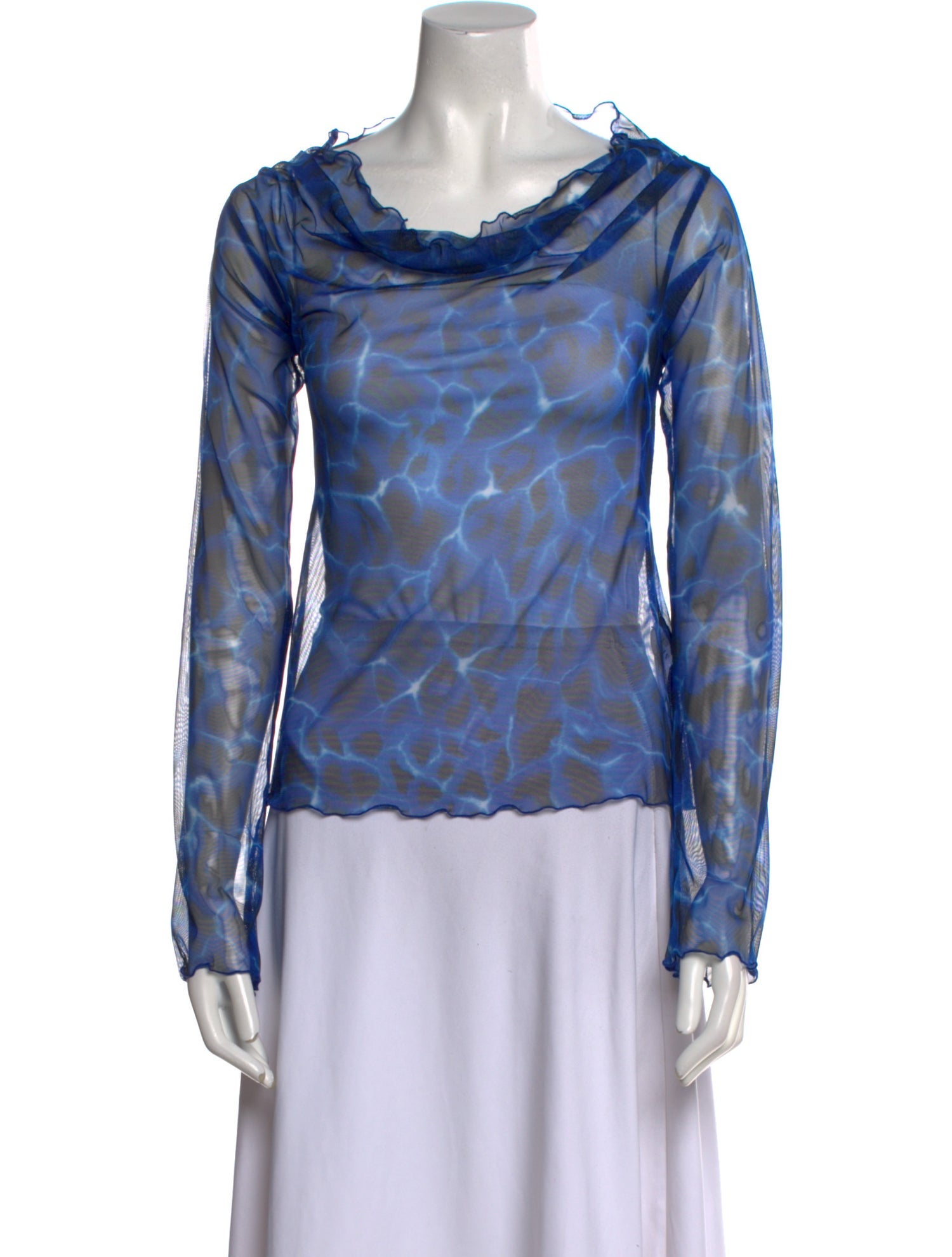 KNWLS Printed Cowl Neck Top