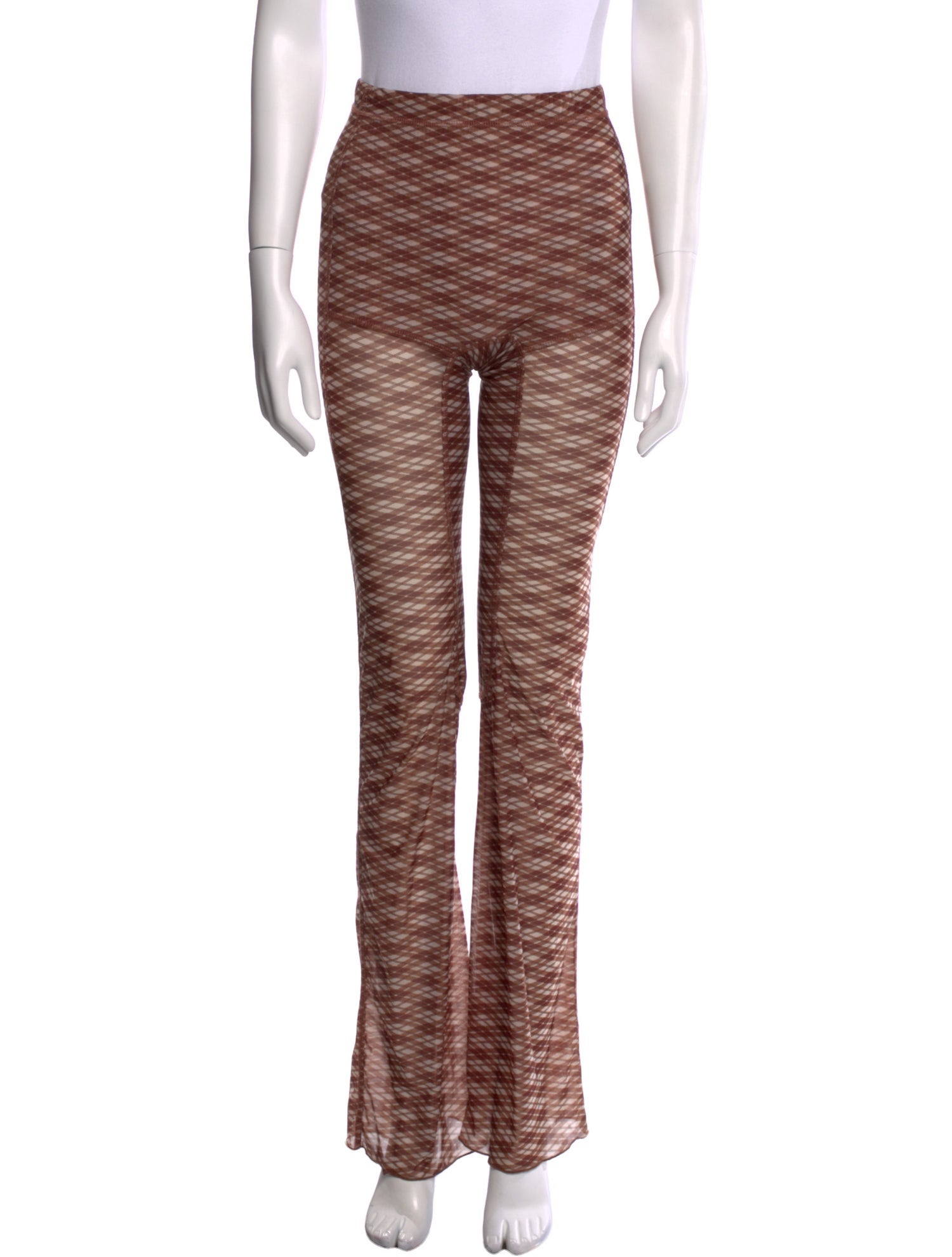 KNWLS Plaid Print Wide Leg Pants