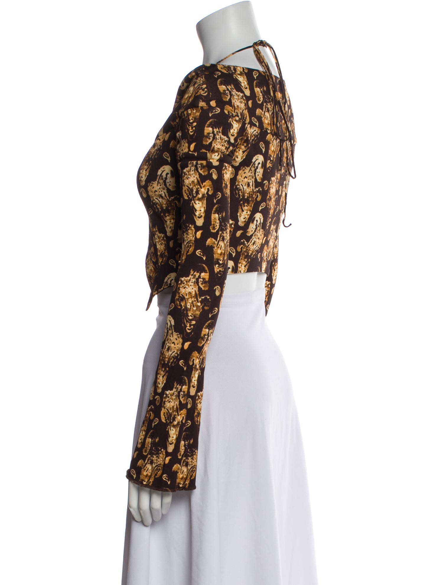 KNWLS Floral Print V-Neck Crop Top