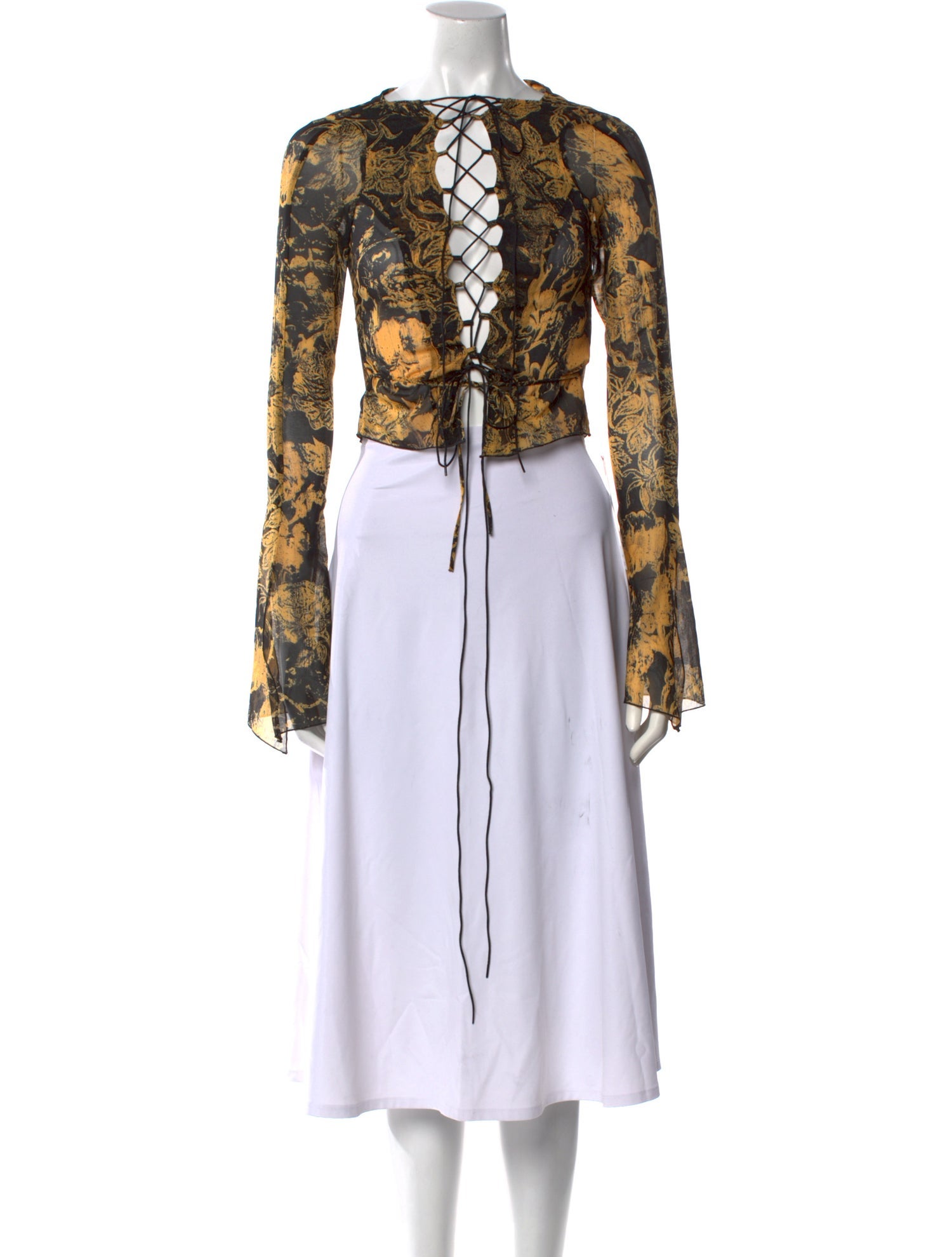 KNWLS Silk Floral Print Crop Top