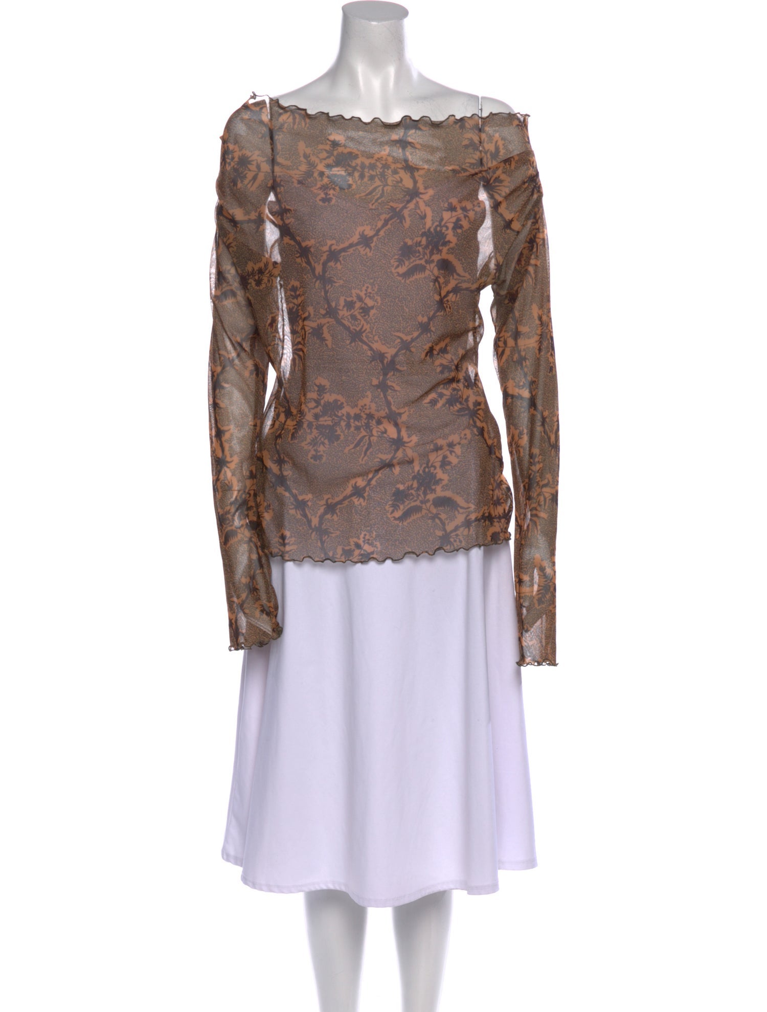 KNWLS Printed Bateau Neckline Tunic