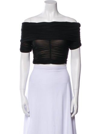 KNWLS Off-The-Shoulder Short Sleeve Crop Top