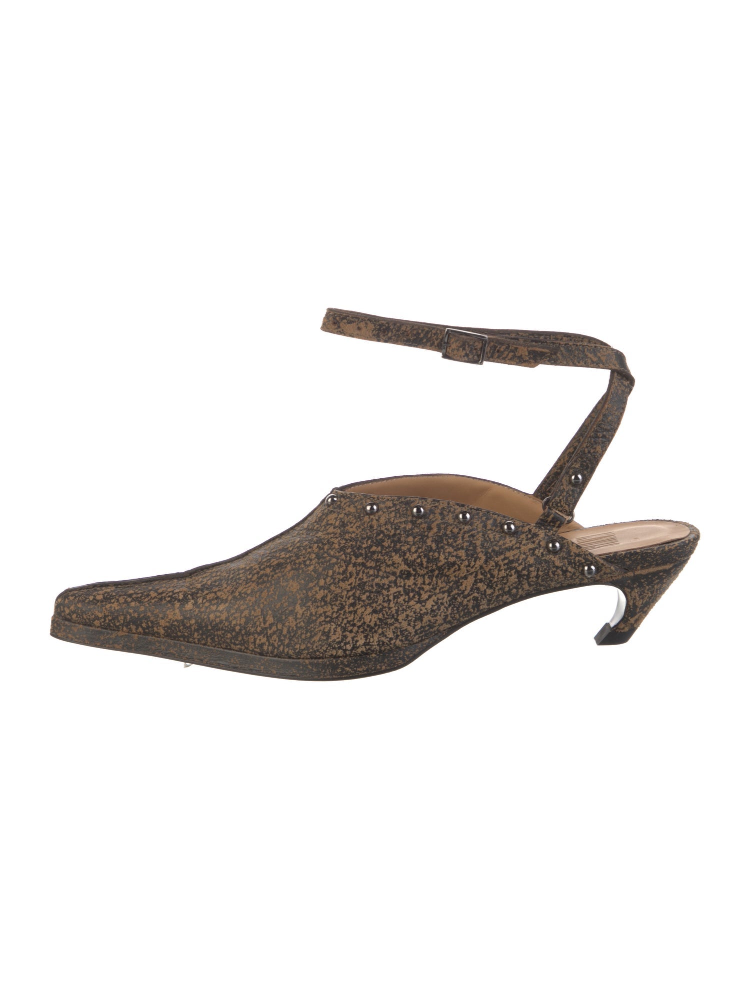 KNWLS Leather Printed Slingback Pumps