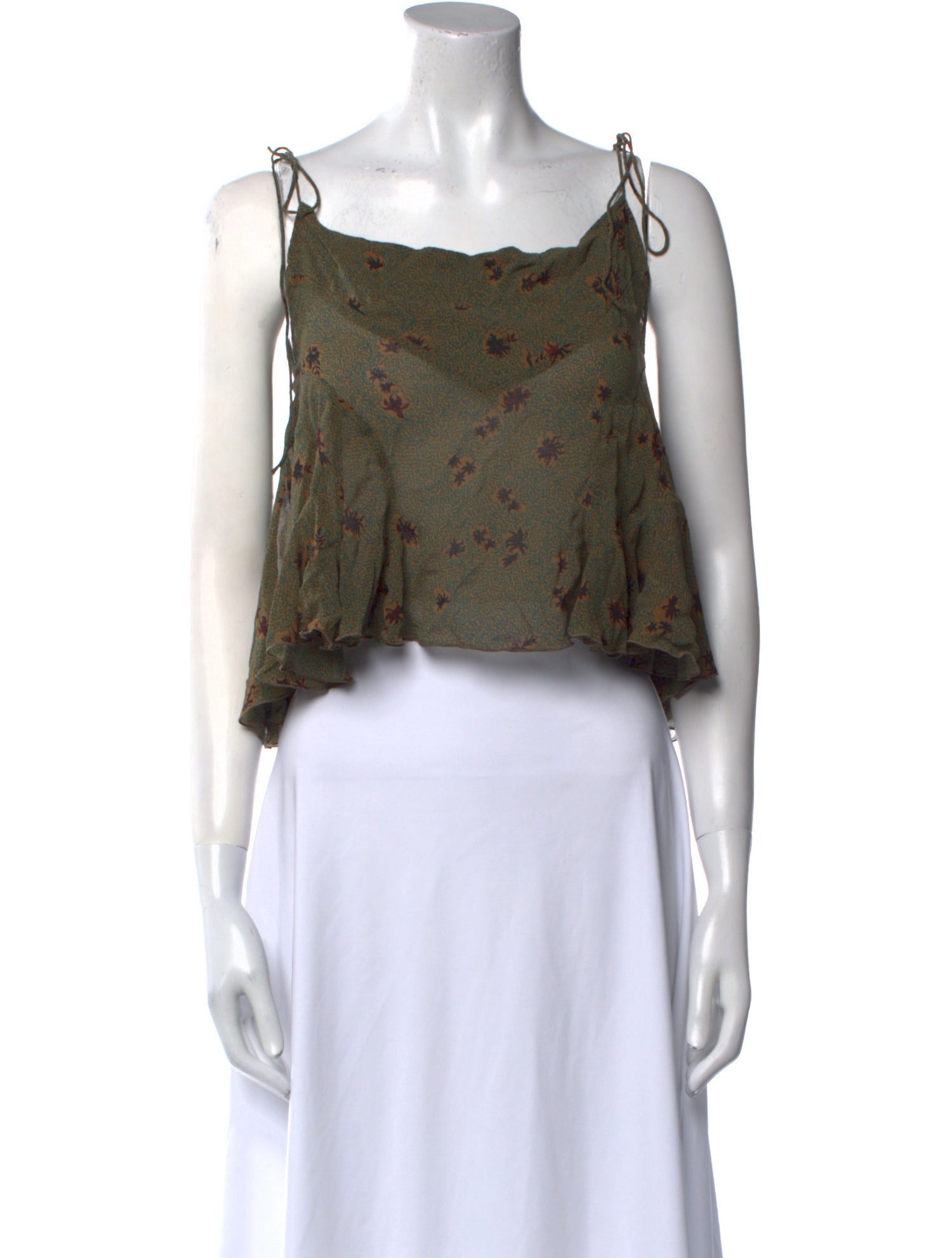 KNWLS Silk Floral Print Crop Top