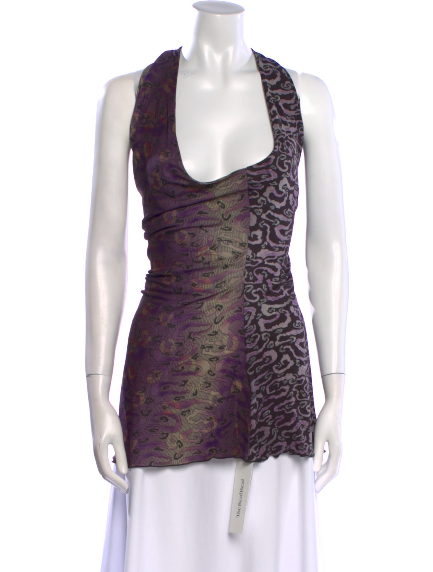 KNWLS Animal Print Scoop Neck Top