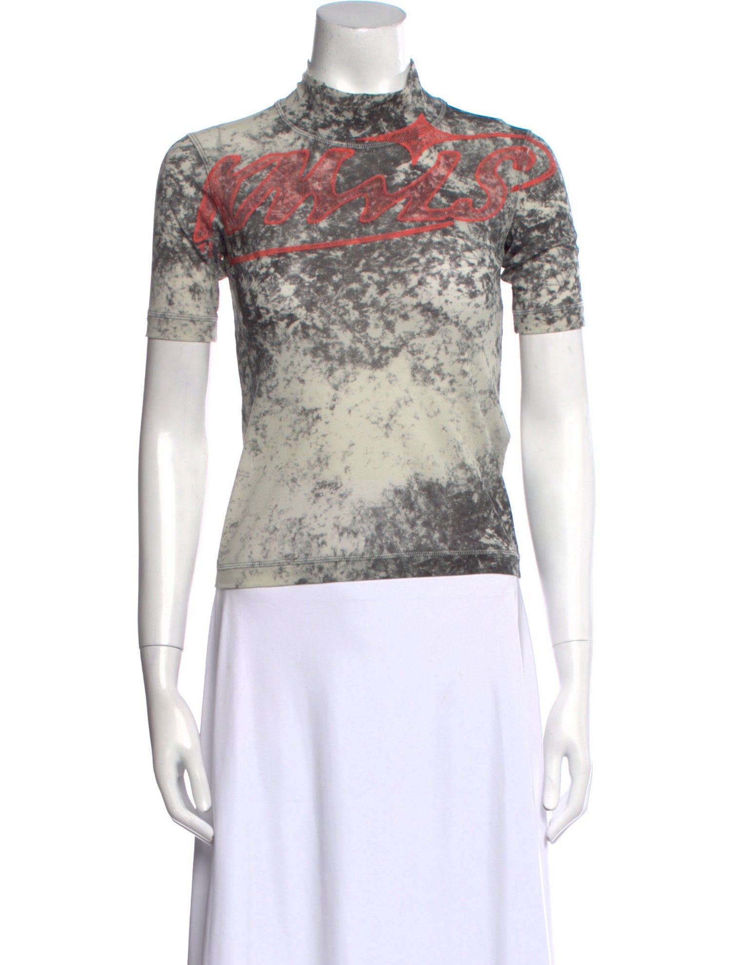 KNWLS Floral Print Mock Neck Top
