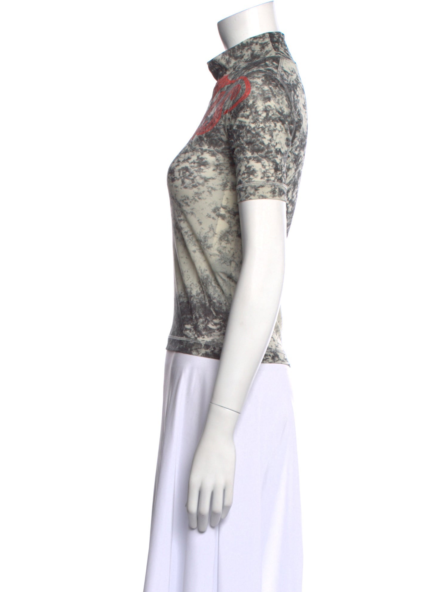 KNWLS Floral Print Mock Neck Top