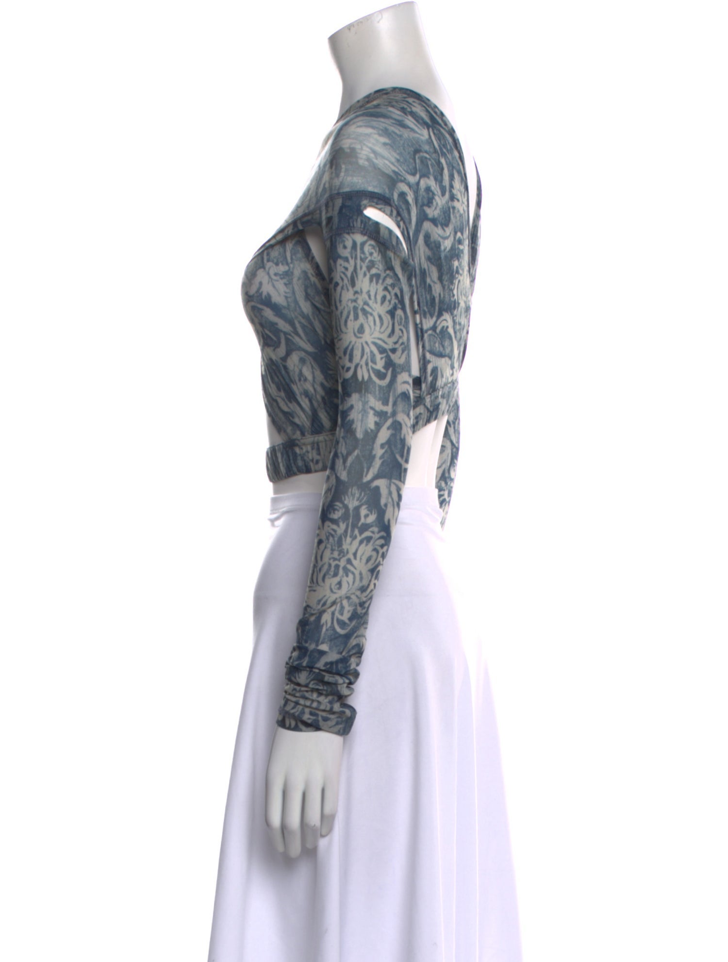 KNWLS Printed V-Neck Crop Top