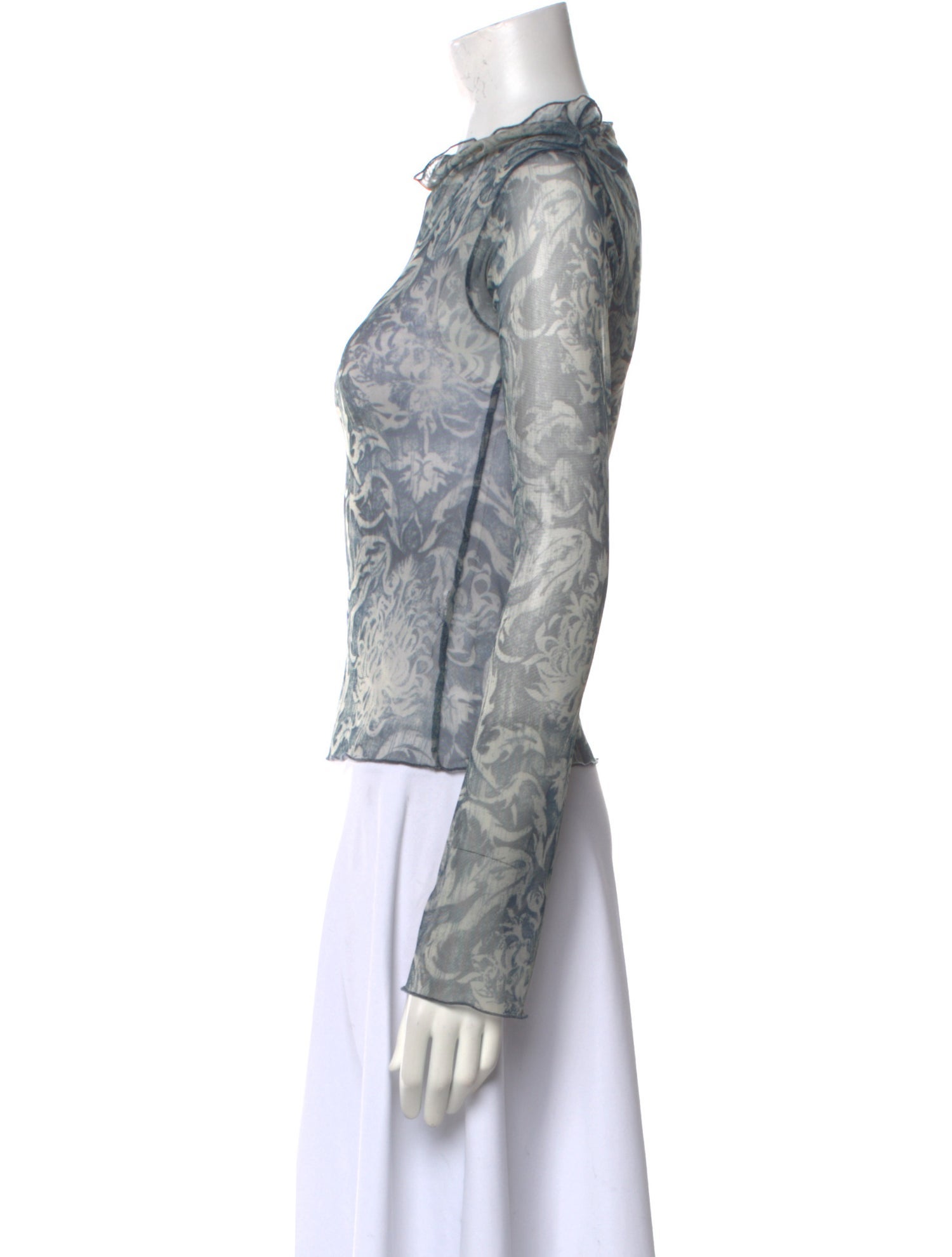 KNWLS Mesh Printed Top