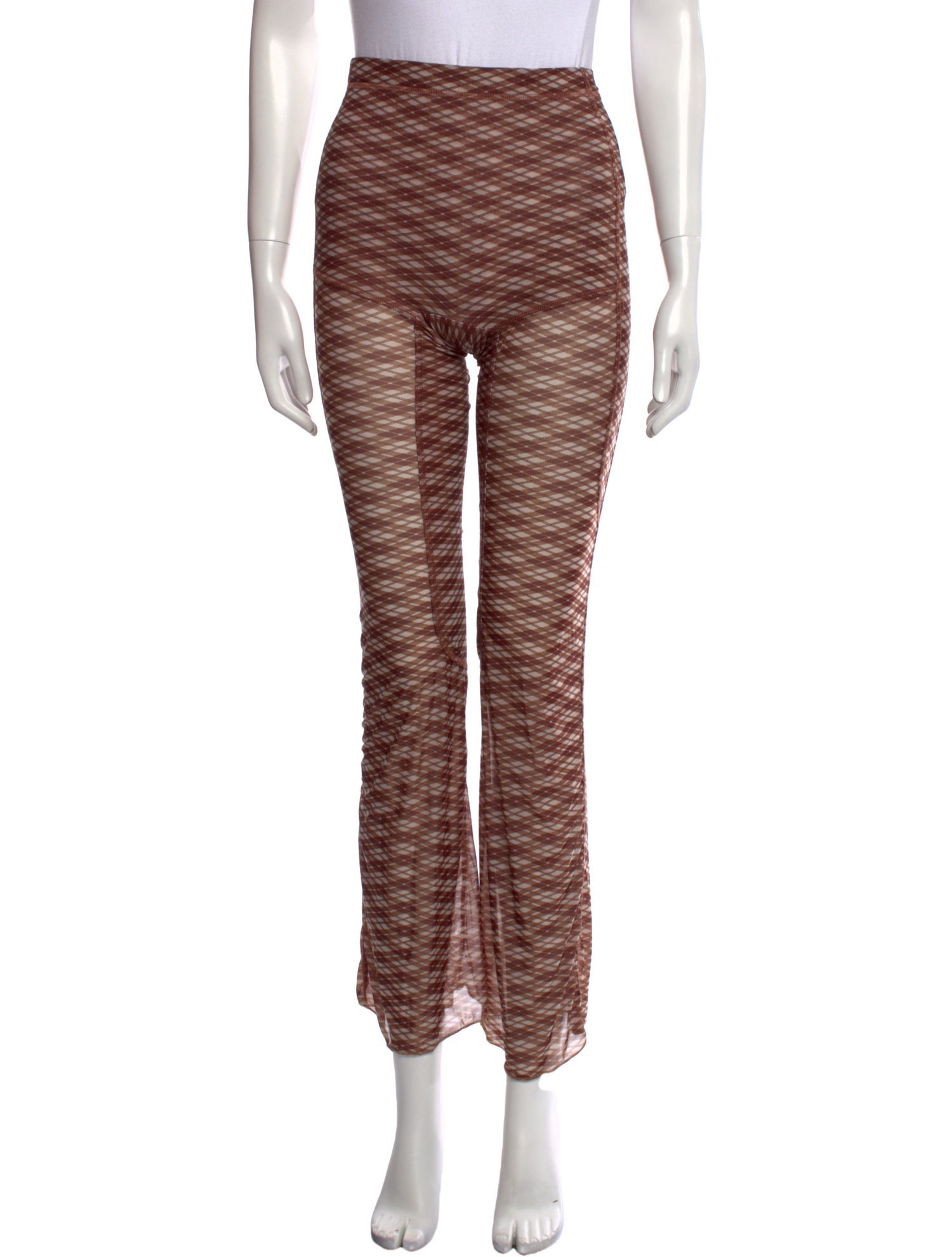 KNWLS Plaid Print Wide Leg Pants