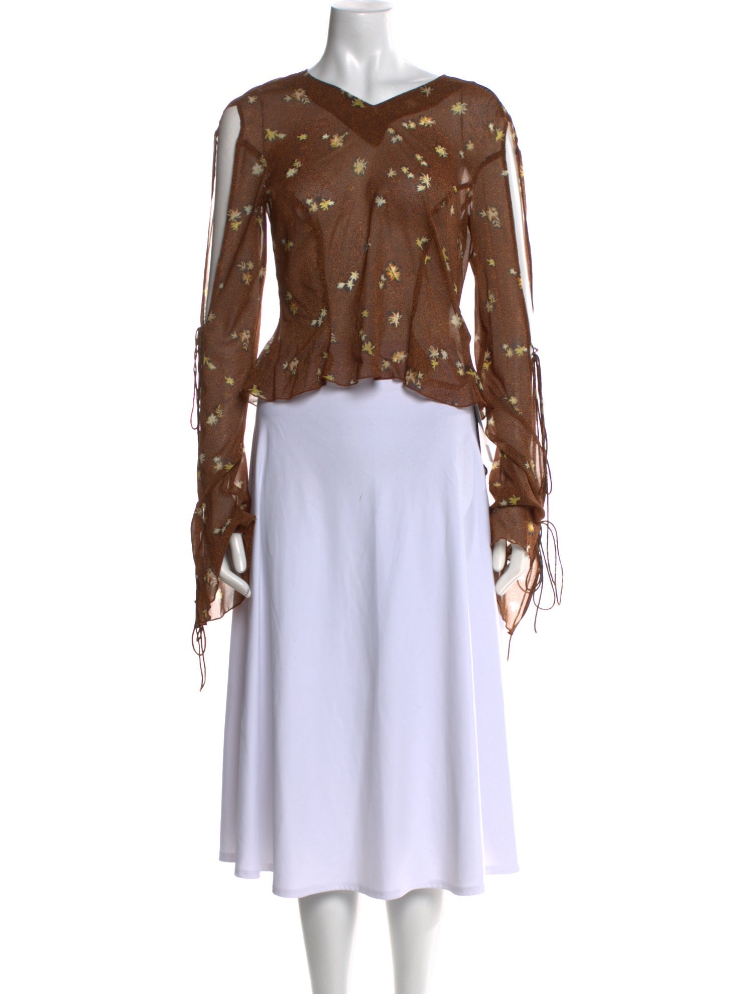 KNWLS Silk V-Neck Crop Top w/ Tags