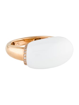 Chantecler 18K Chalcedony & Diamond Kogolong Bar Ring
