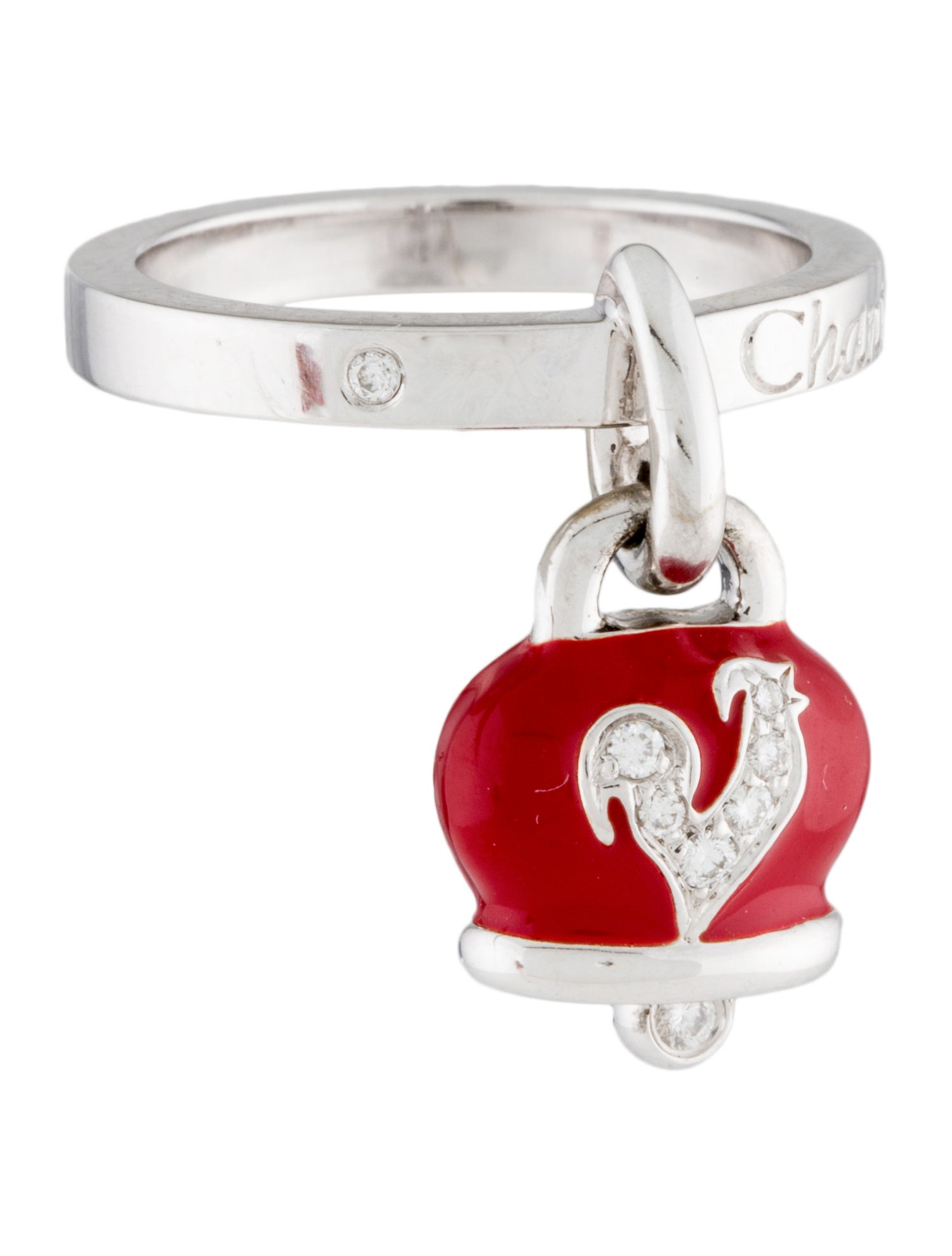 Chantecler 18K Diamond & Enamel Rooster Bell Cocktail Ring