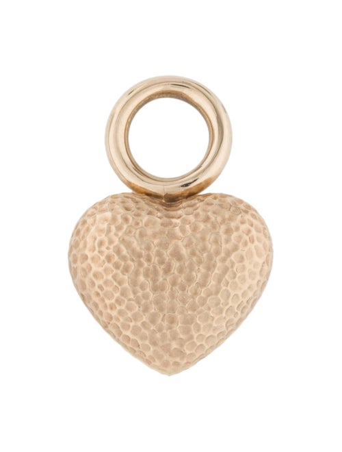 14K Hammered Heart Charm Yellow
