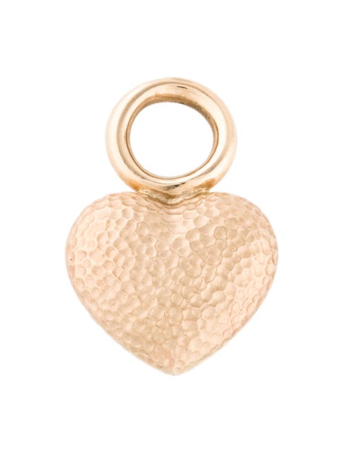 Charm 14K Hammered Heart Charm Yellow