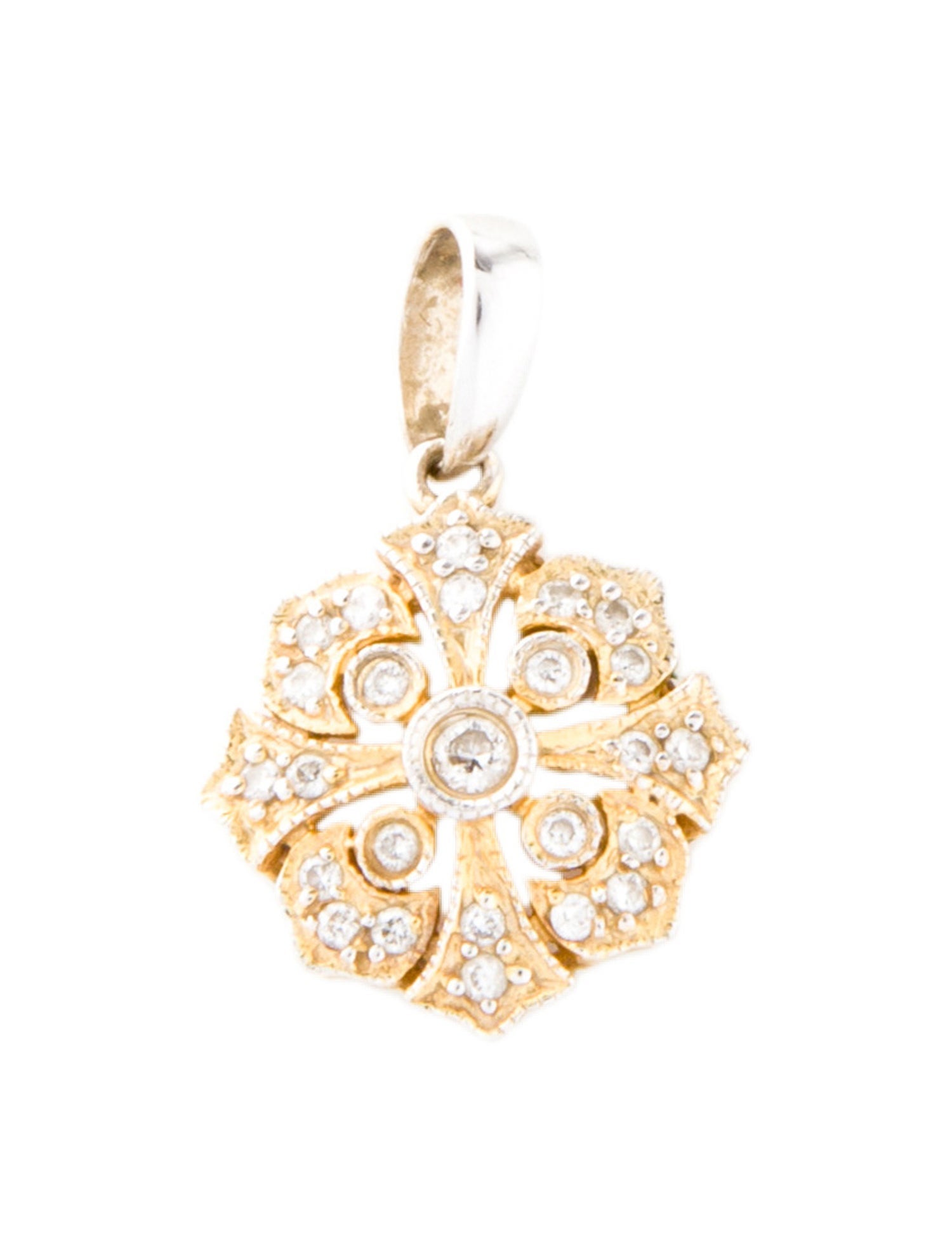 Charm 14K TwoTone Diamond Pendant 14K Yellow Gold Pendant, Charms CHARM28116 The RealReal