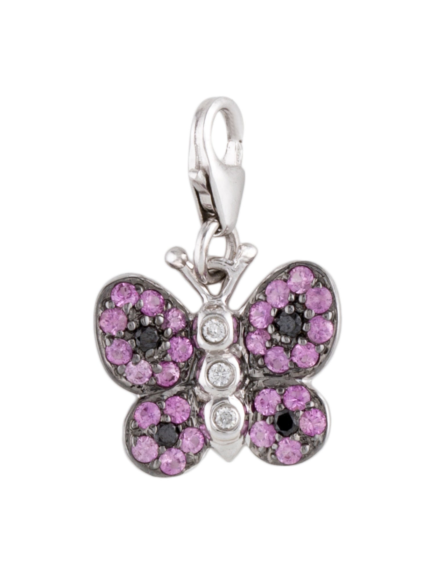 Charm 14K Sapphire & Diamond Butterfly Charm