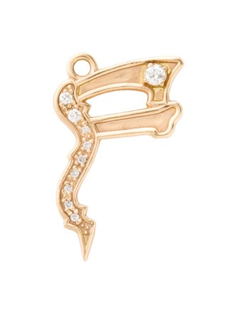 Charm 14K Diamond 'F' Charm