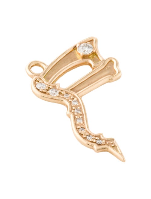 Charm 14K Diamond 'F' Charm