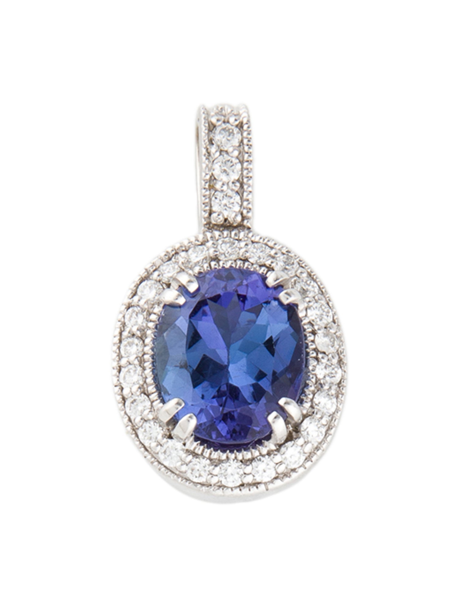 Charm 14K 3.12ct Tanzanite & Diamond Pendant