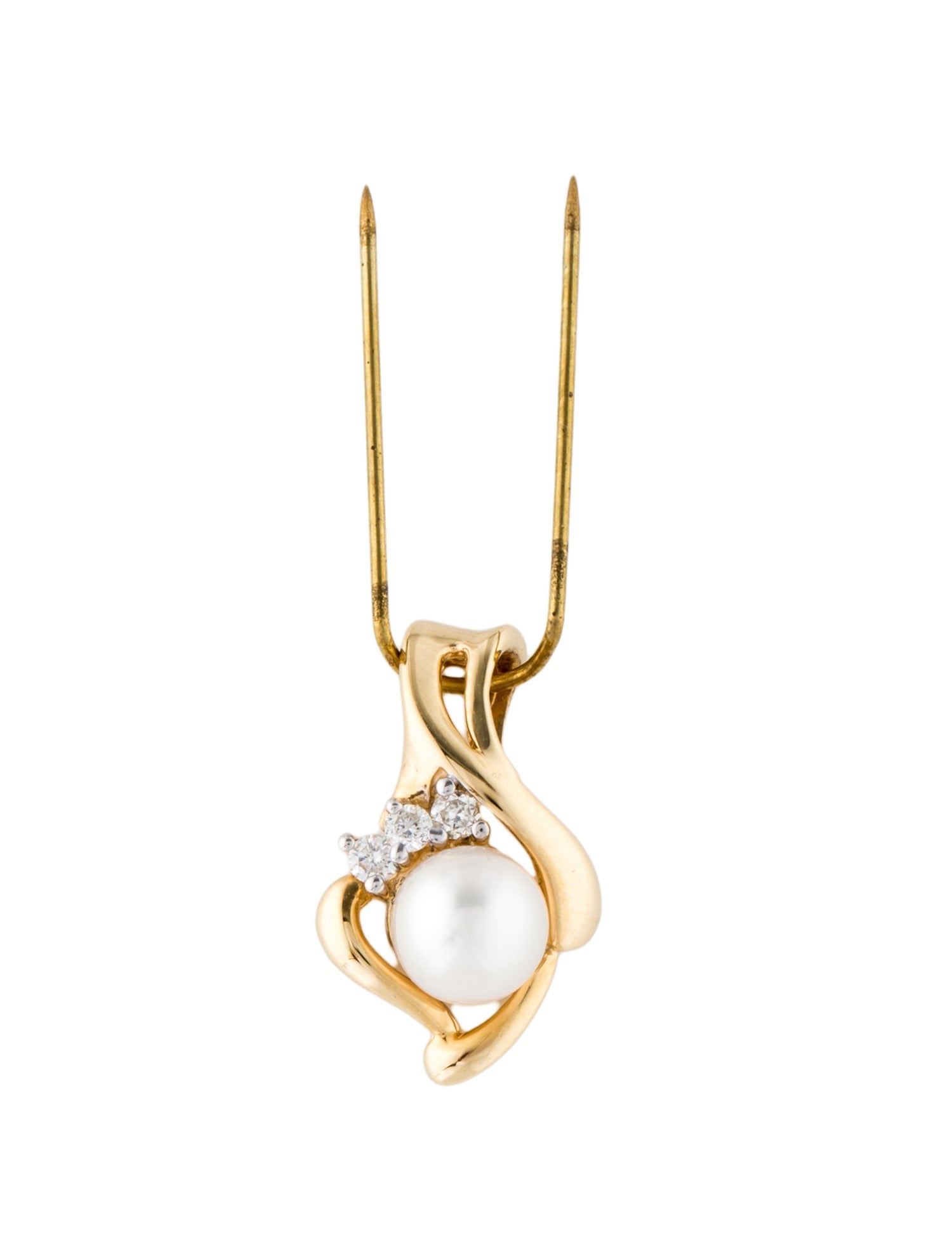 Charm 14K Pearl & Diamond Pendant