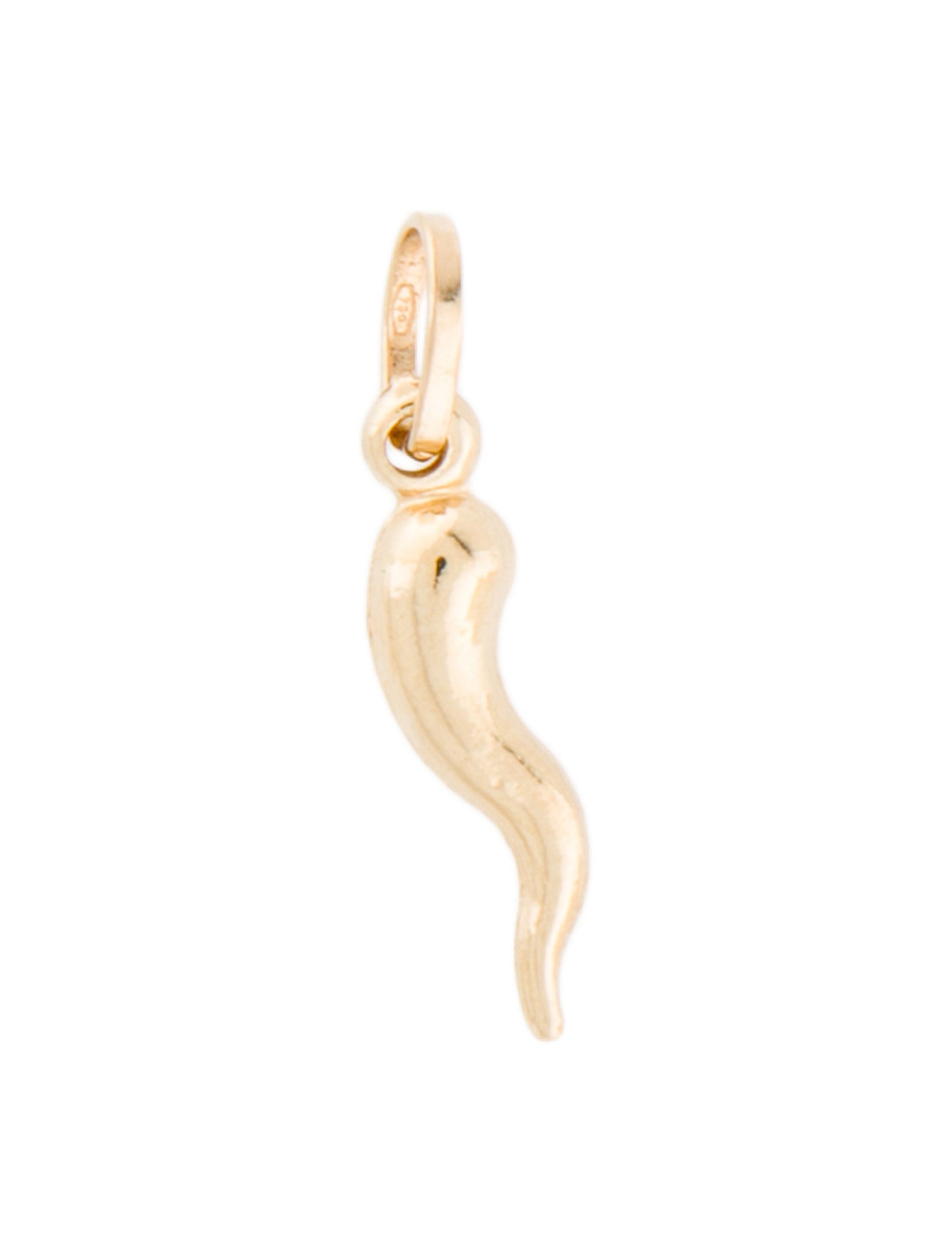 Charm 18K Hollow Italian Horn Charm