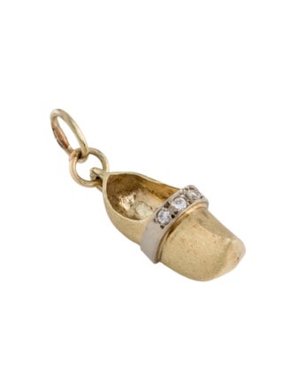 Charm 14K Diamond Clog Shoe Charm