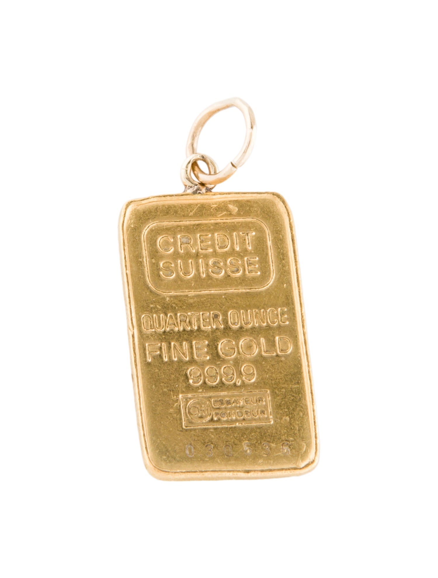 Charm 24K Gold Bar Bullion Pendant