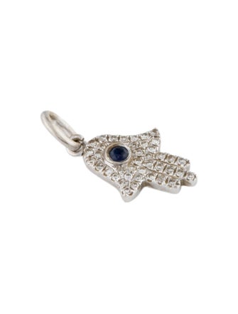 Charm 14K Diamond & Sapphire Hamsa Charm