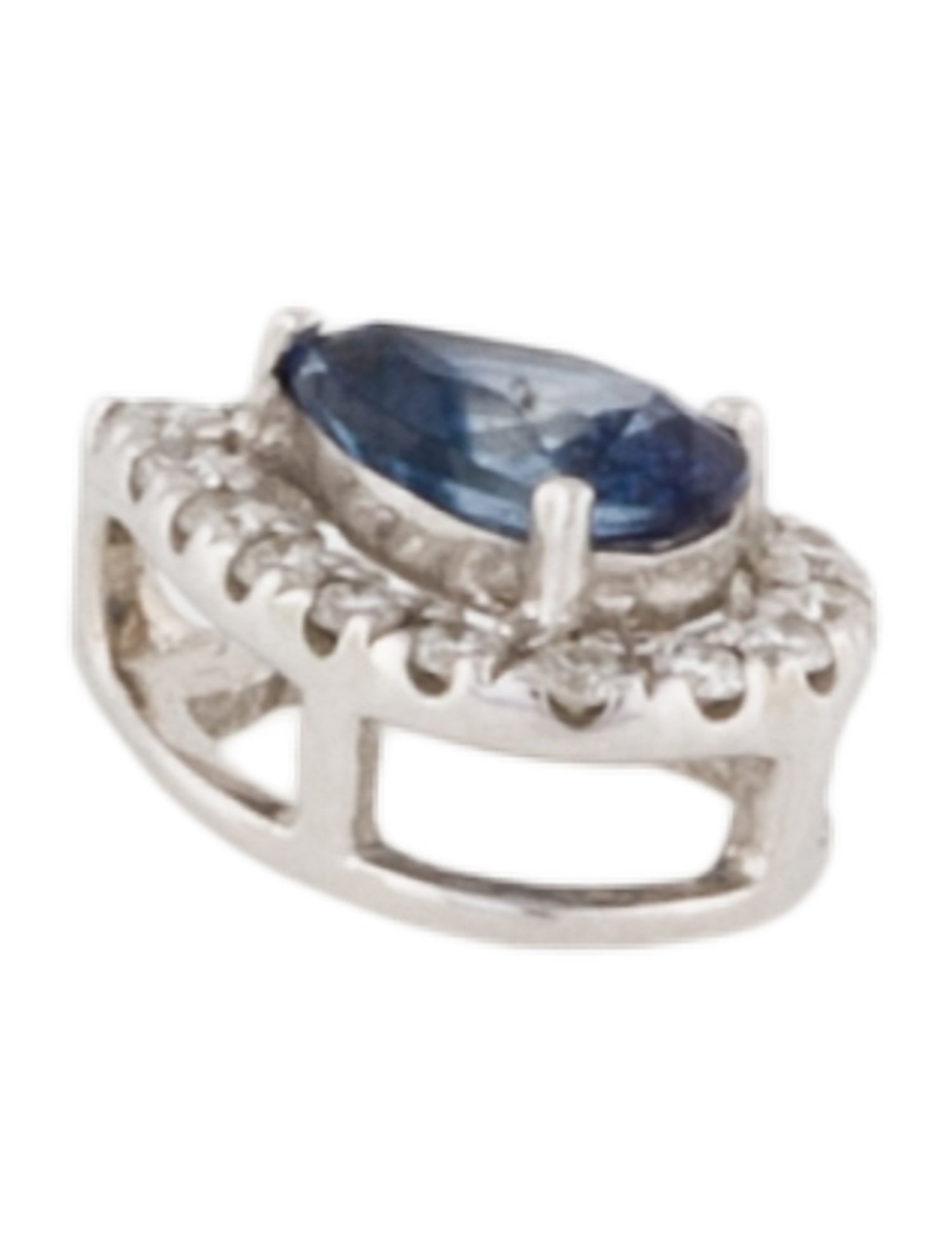 Charm 18K Sapphire & Diamond Halo Mini Pendant