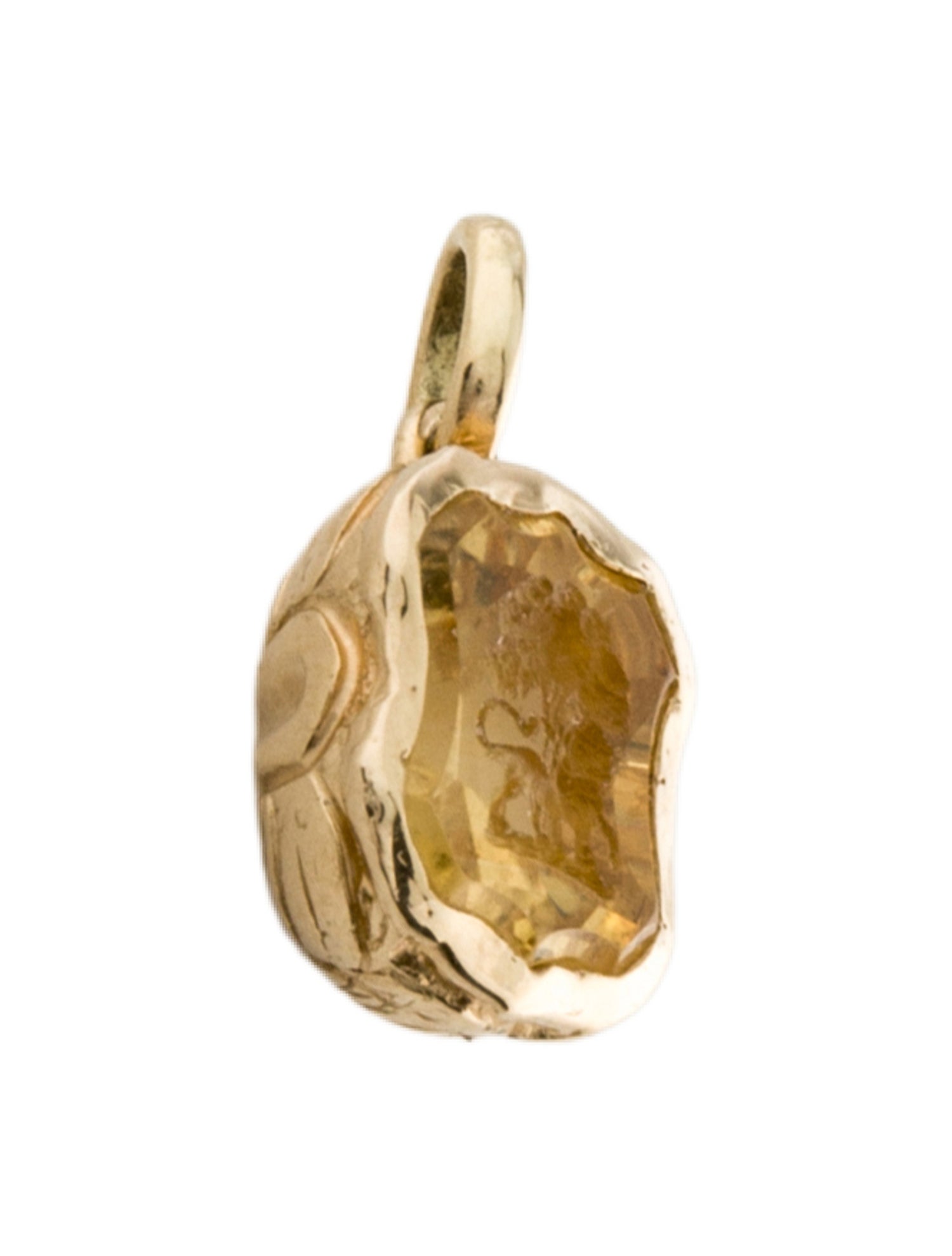 Charm 14K Citrine Lion Pendant