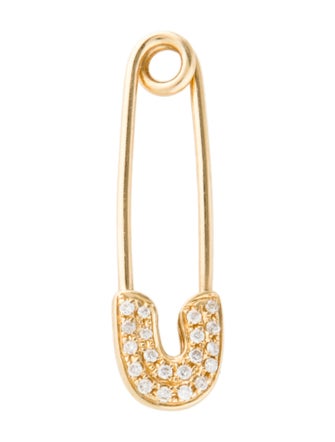 Charm 18K Diamond Safety Pin Charm