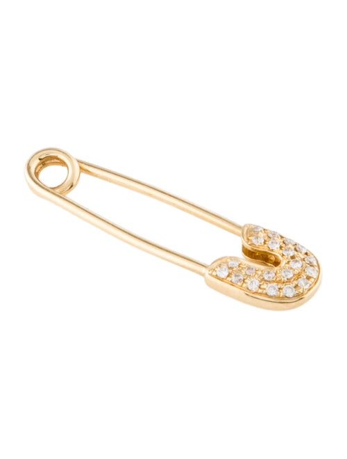Charm 18K Diamond Safety Pin Charm
