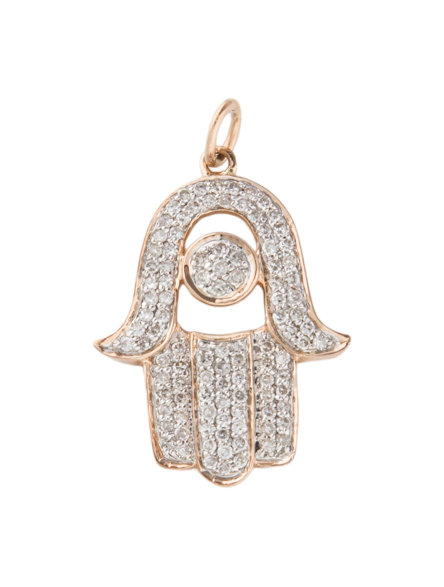 Charm 14K Diamond Hamsa Pendant
