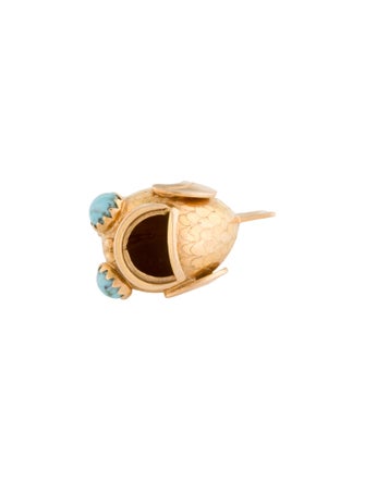 Charm 18K Turquoise Fish Charm