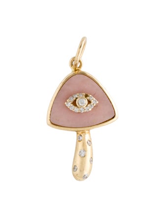 Charm  14K Opal & Diamond Charm