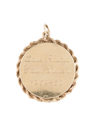 Charm 14K Pearl Personalized Round Pendant