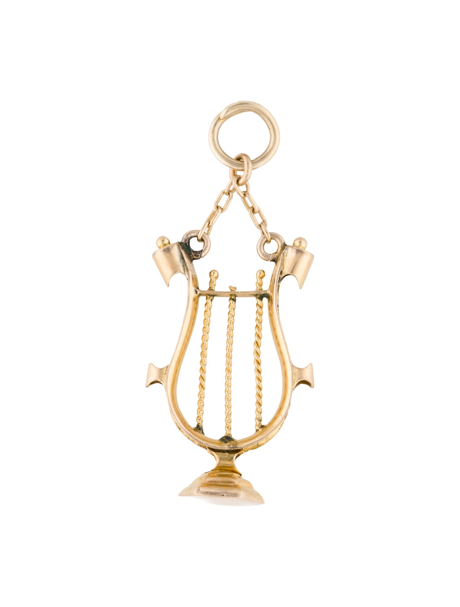 Charm 14K Lyre Pendant Charm